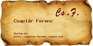 Csaplár Ferenc névjegykártya
